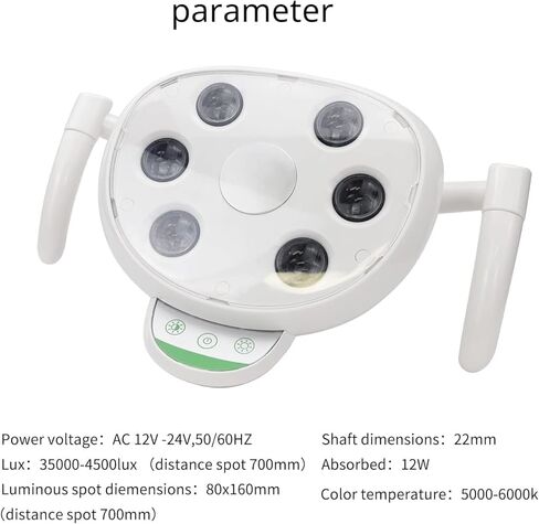 LED Lamp Oral Light with 6 High Power LEDs for Dental Chair Double Control System CX249-23 in Kuwait