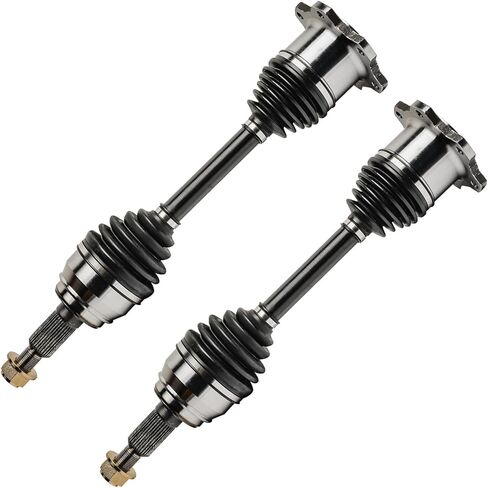 Detroit Axle - Pair Front CV Axle Shafts for 1994-2001 Dodge Ram 1500 [4WD], 1994-1997 Dodge Ram 2500 [Dana 44], U-joint CV Axle Shafts Assembly 1995 1996 Replacement in Kuwait