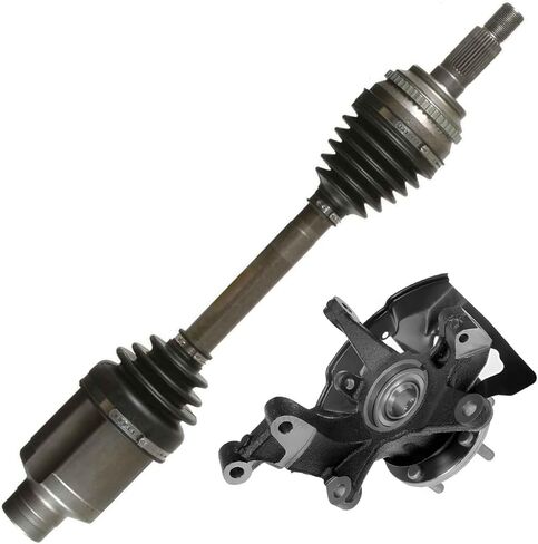 Detroit Axle - Pair Front CV Axle Shafts for 1994-2001 Dodge Ram 1500 [4WD], 1994-1997 Dodge Ram 2500 [Dana 44], U-joint CV Axle Shafts Assembly 1995 1996 Replacement in Kuwait