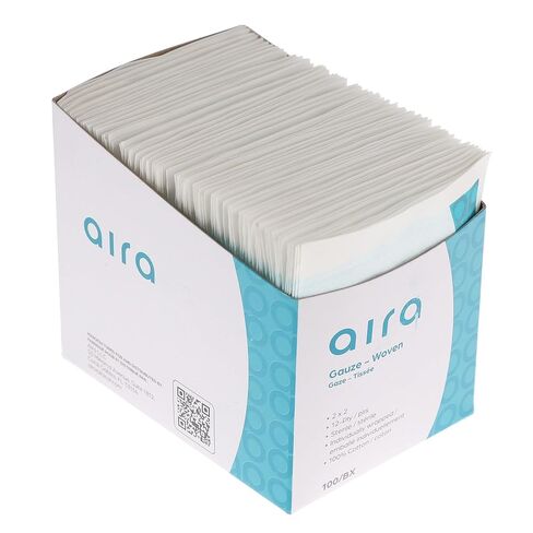 Aira 100231 ضمادات شاش منسوجة 2 × 2 معقمة 12 طبقة 100/Bx in Kuwait