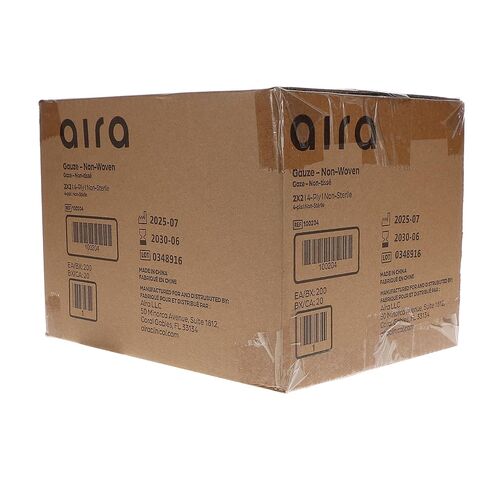 شاش Aira 100204 غير منسوج، 4 طبقات، 2 × 2 بوصة، غير معقم 4000/Cs in Kuwait