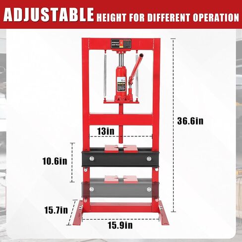 6 Ton Hydraulic Press, Heavy-Duty Shop Press, Adjustable Garage Floor Shop Bearing Press with Stamping Plates for Garage Bending, Straightening & Stamping in Saudi Arabia