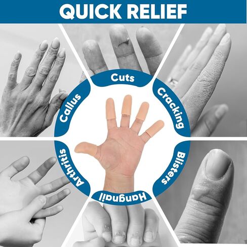 20 قطعة من مهود الأصابع الجل، واقيات أصابع السيليكون لحماية إبهام الأصابع، رائعة لالتهاب المفاصل، والتحفيز، والتشقق، والبثور، مسامير القدم، والأظافر وتخفيف الألم (عاري، M) in Kuwait