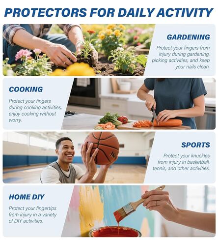واقيات جل للأصابع مع فتحات هوائية، أغطية أصابع من السيليكون، أغطية وأغطية لحماية أطراف الأصابع، مثالية للزناد، والتهاب المفاصل، والتشقق، والبثور، والكالس، والأظافر وتخفيف الألم (عاري، متوسط، 10 قطع) in Kuwait