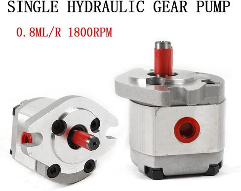 0.8ML/R High Pressure Single Hydraulic Gear Pump, 4300 RPM 21MPa Durable Shaft Work Efficiently Hydraulic Gear Pump Keyed Shaft Aluminum Alloy SAE Flat Key in Kuwait