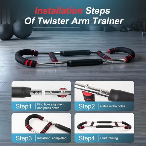 مدرب الذراع تويستر، معدات تمرين الصدر القابلة للتعديل (60-100 رطل)، مدرب الذراع تويستر للرجال والنساء، شريط تويستر قابل للفصل للمنزل، صالة الألعاب الرياضية، اللياقة البدنية أثناء السفر in Kuwait