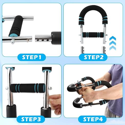 مدرب الذراع تويستر، قضيب تويستر كهربائي قابل للتعديل 40-100 رطل، مدرب الذراع مع معدات تمرين الصدر، جهاز لياقة بدنية بتصميم قابل للفصل للمنزل وصالة الألعاب الرياضية in Kuwait