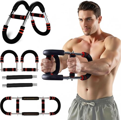 Twister Arm Trainer, Adjustable Resistance (20–130 lbs) Chest & Arm Trainer for Men & Women, Gorilla Bar Chest & Upper Body Workout Equipment, Ergonomic Home Workout Equipment with Anti-Slip Handles in Saudi Arabia