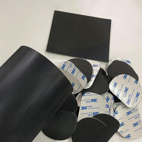 ورقة وسادة مطاطية غير قابلة للانزلاق مع ظهر لاصق، مادة DIY للغلق، مصدات، حماية ودعم الأثاث، أسود (1/25 بوصة سميكة، 12 بوصة × 12 بوصة) in Kuwait