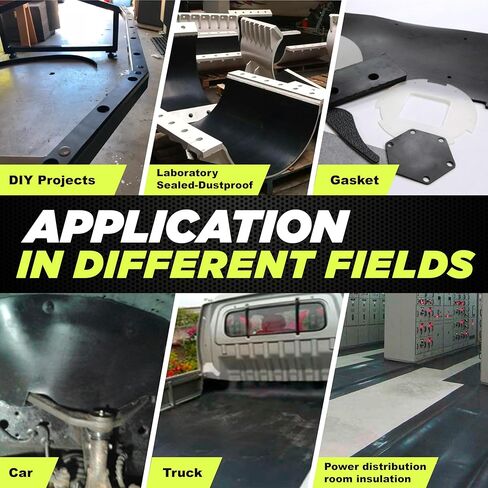 [1/8" Thickness] Solid Neoprene Rubber Sheet Roll 12IN x 24IN Long with Adhesive Backing (Including Utility Knife), Heavy Duty Self Rubber Seal Strips Roll for DIY Gaskets, Flooring, Seals in Kuwait