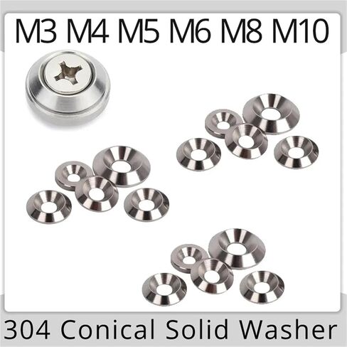 2pc/10pc M3 M4 M5 M6 M8 M10 M12 Countersunk Washer Conical Flat Solid Head Gasket Concave and Convex Conical 304 Stainless Steel Washers(Cone M10x30x6(2pcs)) in Saudi Arabia