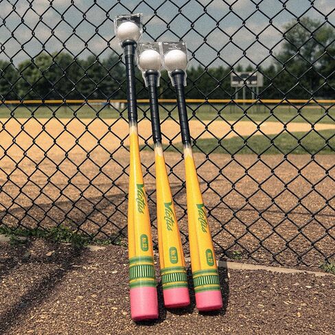 Victus Yardstick، مضرب بيسبول بلاستيكي للأطفال مع كرة بلاستيكية مخصصة، للاستخدام على العشب أو العشب، برميل 2 5/8 بوصة ومقبض ناعم الملمس، مجموعة بيسبول خفيفة الوزن في الفناء الخلفي، 27 بوصة in Kuwait