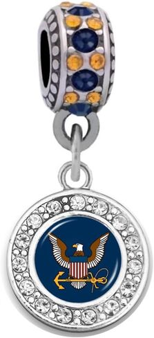 Navy Crystal Charm-Compatiable with Pandora Style Bracelets in Saudi Arabia