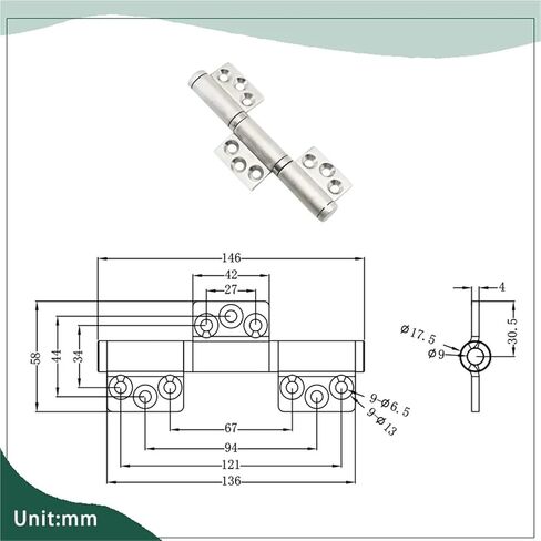 باب عالي التحمل مصنوع من الفولاذ المقاوم للصدأ 304 مع مفصل علم مدمج بعمود دوار 360 درجة قطعة واحدة in Kuwait