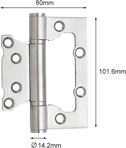 مفصل باب من الفولاذ المقاوم للصدأ باللون الفضي مقاس 4 بوصة مخفي بمفصلات نافذة معدنية سميكة بسمك 3 مم قطعة واحدة in Kuwait