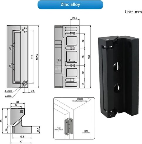 Zinc Alloy Heavy-Duty Hinge Oven Convex Industrial Electrical Automation Equipment Load-Bearing Door 1Pcs in Kuwait