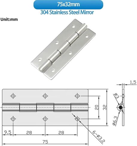 محور باب الخزانة الصناعية 180 درجة زاوية مسطحة تحمل المفصلي المصقول اللامع 1.5 مللي متر 304 الفولاذ المقاوم للصدأ 1 قطعة in Kuwait