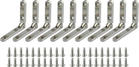 90 Degree Folding Hinges for Wine Box Wooden Chest Case Cabinet Furniture Small Hinge 30 * 6mm 10Pcs(Silver) in Saudi Arabia