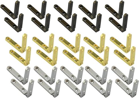 90 Degree Folding Hinges for Wine Box Wooden Chest Case Cabinet Furniture Small Hinge 30 * 6mm 10Pcs(Silver) in Saudi Arabia