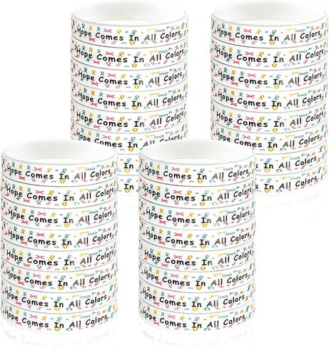 Teyva Daily 100 Pcs 8'' Multi Colored Cancer Awareness Silicone Bracelet Bulk Hope Comes in All Colors Silicone Wristband for Patients Family Friend Gifts Marathon Events Supplies in Saudi Arabia
