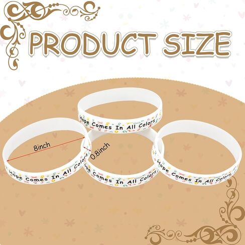 Teyva Daily 100 Pcs 8'' Multi Colored Cancer Awareness Silicone Bracelet Bulk Hope Comes in All Colors Silicone Wristband for Patients Family Friend Gifts Marathon Events Supplies in Saudi Arabia