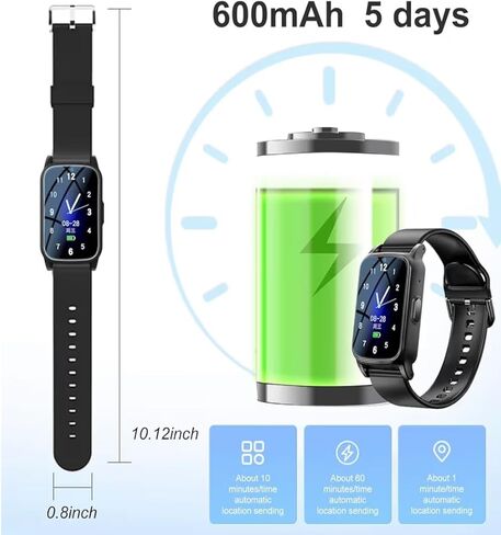 Medical Life Alert Bracelet for Senior Women and Men - Wearable Adult Fall Detection, GPS Tracker Watch, and Emergency Call Button for Alzheimer Patients - Personal Elderly Assistance Systems for Home in Saudi Arabia