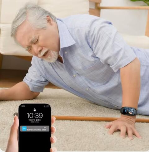Medical Life Alert Bracelet for Senior Women and Men - Wearable Adult Fall Detection, GPS Tracker Watch, and Emergency Call Button for Alzheimer Patients - Personal Elderly Assistance Systems for Home in Saudi Arabia