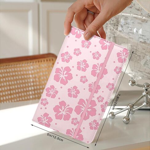 Pink Server Book, Fits Waitress Server Apron, Receipt Holder, Guest Book Perfectly,Waitress Server Accessories, Compact Organizer with Zipper Pocket (Hibiscus) in Saudi Arabia