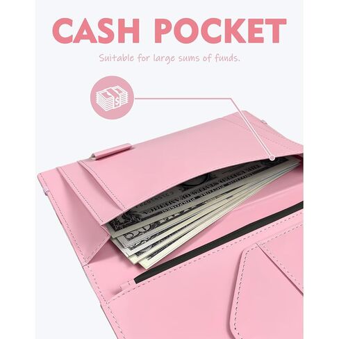 Pink Server Book, Fits Waitress Server Apron, Receipt Holder, Guest Book Perfectly,Waitress Server Accessories, Compact Organizer with Zipper Pocket (Hibiscus) in Saudi Arabia