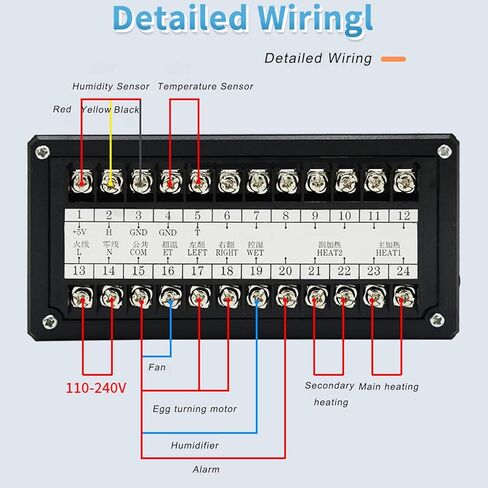 XM-18ZH Digital Incubator Controller for Hatching Eggs – Fahrenheit Display with 7-Way Output, Temp/Humidity Sensors, Built-in Alarm , Adjustable Egg Turning(110-220V) in Kuwait