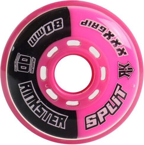 عجلات هوكي رينك رات رولر سبليت 80 ملم XXX قبضة أسود/وردي (مفرد) in Kuwait