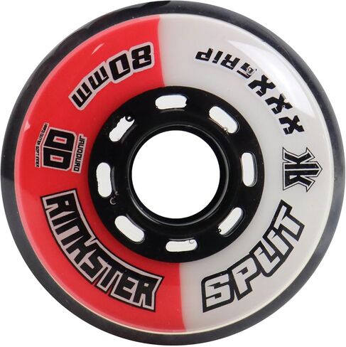 عجلات هوكي رينك رات رولر سبليت 80 ملم XXX Grip أحمر/أبيض (مفرد) in Kuwait