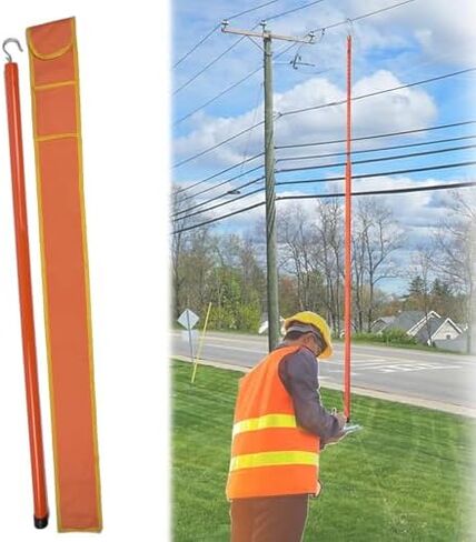Retractable Measuring Rod - Direct Read Grading Stick, 6-18M (20-60ft), Durable Orange Epoxy Resin for Site Surveying & Construction, Accurate Length Measurement Tool,Orange,800cm/26.2ft in Saudi Arabia