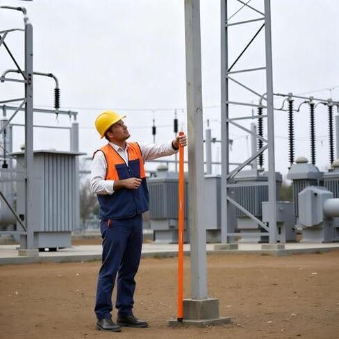 High-Voltage Measuring Rods - Portable Telecom Tower Ranging Stick, 6-18 M Length (26.2ft), 6 Sections, Precision Measurement Tool for Electrical Work,Orange,26.2ft(8m) 6 Sections in Saudi Arabia