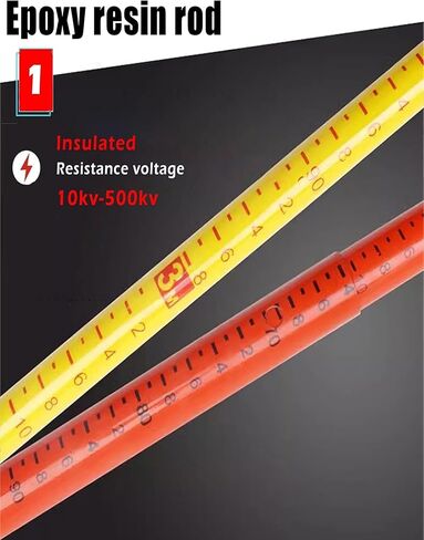 Telescoping Height Measuring Stick for Linemen - 600cm/19.7ft, Epoxy Resin, Ideal for Electrical Work, Substation & Telecom Tower (10kV-500kV, Yellow),Yellow,600cm/19.7ft in Saudi Arabia