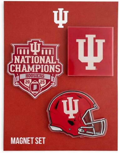 مغناطيس أكريليك من Desert Cactus Indiana University Champs 3 عبوات IU Hoosiers تصميم زخرفي مرخص رسميًا (مجموعة مغناطيس 2025 بطولة كرة القدم) in Saudi Arabia