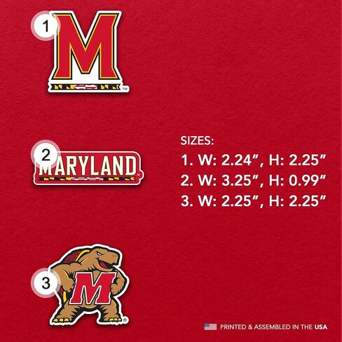 مغناطيس أكريليك من جامعة صبار الصحراء ميريلاند، 3 عبوات من تصميم زخرفي UMD Terrapins مرخص رسميًا (مجموعة المغناطيس A) in Saudi Arabia