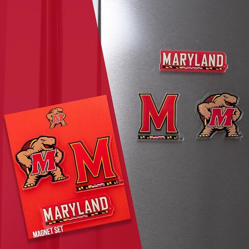 مغناطيس أكريليك من جامعة صبار الصحراء ميريلاند، 3 عبوات من تصميم زخرفي UMD Terrapins مرخص رسميًا (مجموعة المغناطيس A) in Saudi Arabia