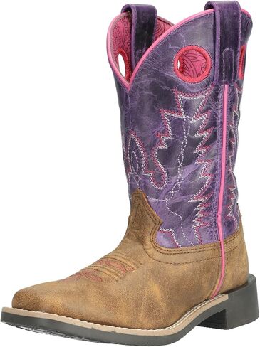Smoky Mountain Youth Girls Tracie Purple/Brown Leather Cowboy Boots 7D in Kuwait