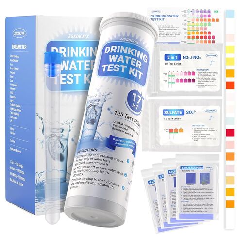 21-in-1 Home Drinking Water Testing Kit,145 Strips + 4 Bacteria Tests,Tap and Well Water Test Kit, Easy to Test and Read Home Test Strips for Hardness, Lead, Iron, Fluoride, pH, Copper and More in Saudi Arabia