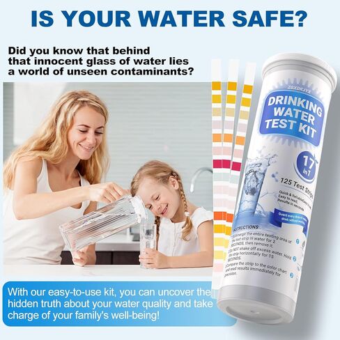 21-in-1 Home Drinking Water Testing Kit,145 Strips + 4 Bacteria Tests,Tap and Well Water Test Kit, Easy to Test and Read Home Test Strips for Hardness, Lead, Iron, Fluoride, pH, Copper and More in Saudi Arabia