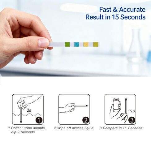 pH Test Strips for Urine Saliva 100 Ct with 100 Cups, (Range 0-14) 4 in 1 pH Testing Strips or Human Body Alkaline Acid, Orak pH, Water pH, Fast 15-Second Results Home Pee Test in Kuwait