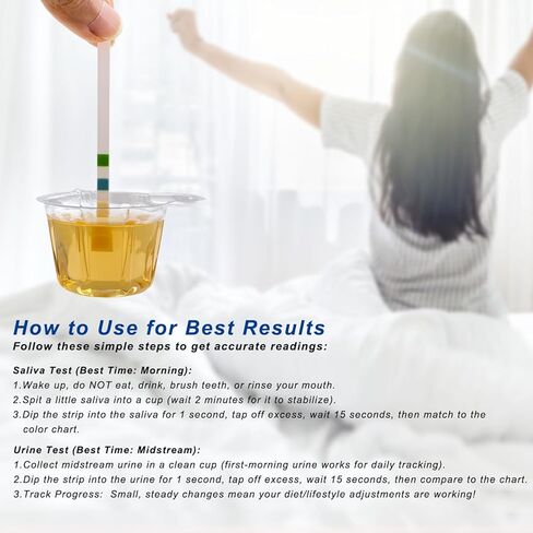 pH Test Strips for Urine Saliva 100 Ct with 100 Cups, (Range 0-14) 4 in 1 pH Testing Strips or Human Body Alkaline Acid, Orak pH, Water pH, Fast 15-Second Results Home Pee Test in Kuwait