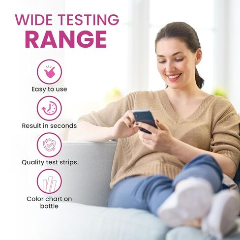 Vaginal pH Test Strips for Women – 50 Count | BV, Yeast & UTI Risk Screening | pH Range 4.0-8.0 | Easy Home Feminine Care Balance Check | Leaping Lynx in Kuwait