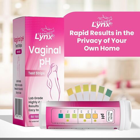 Vaginal pH Test Strips for Women – 50 Count | BV, Yeast & UTI Risk Screening | pH Range 4.0-8.0 | Easy Home Feminine Care Balance Check | Leaping Lynx in Kuwait