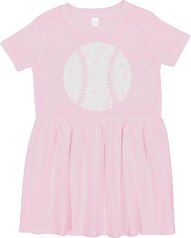 inktastic Distressed Baseball in White Toddler Dress in Saudi Arabia
