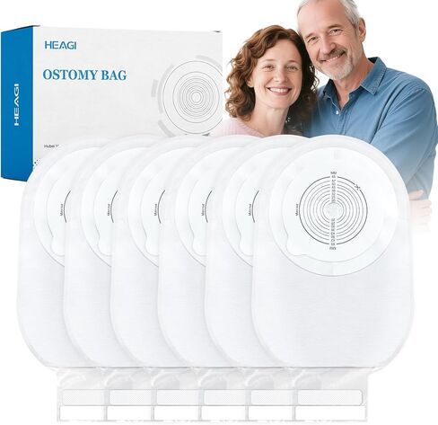 30 عبوة من أكياس فغرة القولون، حقيبة فغرة من قطعة واحدة مع إغلاق قوي بخطاف وحلقة، وأكياس فغرة القولون قابلة للتصريف للعناية بالفغر اللفائفي، بيضاء، مقطوعة لتناسب، 65 مم كحد أقصى in Kuwait