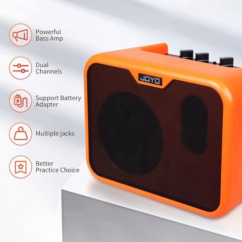 JOYO 10W Small Acoustic Guitar Amplifier with 15ft Guitar Cable Portable Mini Practice Amp Battery Powered Combo Dual Channel (CMA-10A) in Saudi Arabia