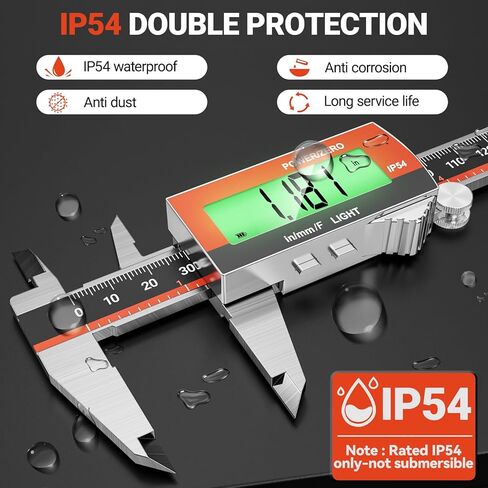 Preciva Digital Caliper, Rechargeable 6 inch Vernier Caliper with Large LCD Screen Stainless Steel Electronic Measuring Tool with Fraction/Inch/Metric Conversions, Auto-Off Feature in Kuwait