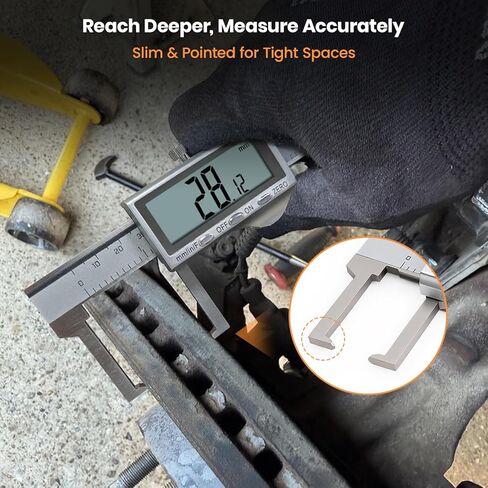 HARDELL Digital Caliper, Disc Brake Rotor Micrometer- F/MM/in, Brake Measuring Tool with Caliper, Large LCD Screen, 6" Stainless Steel Vernier Caliper for Disc Brake, Tread Depth Gauge & Storage Case in Saudi Arabia